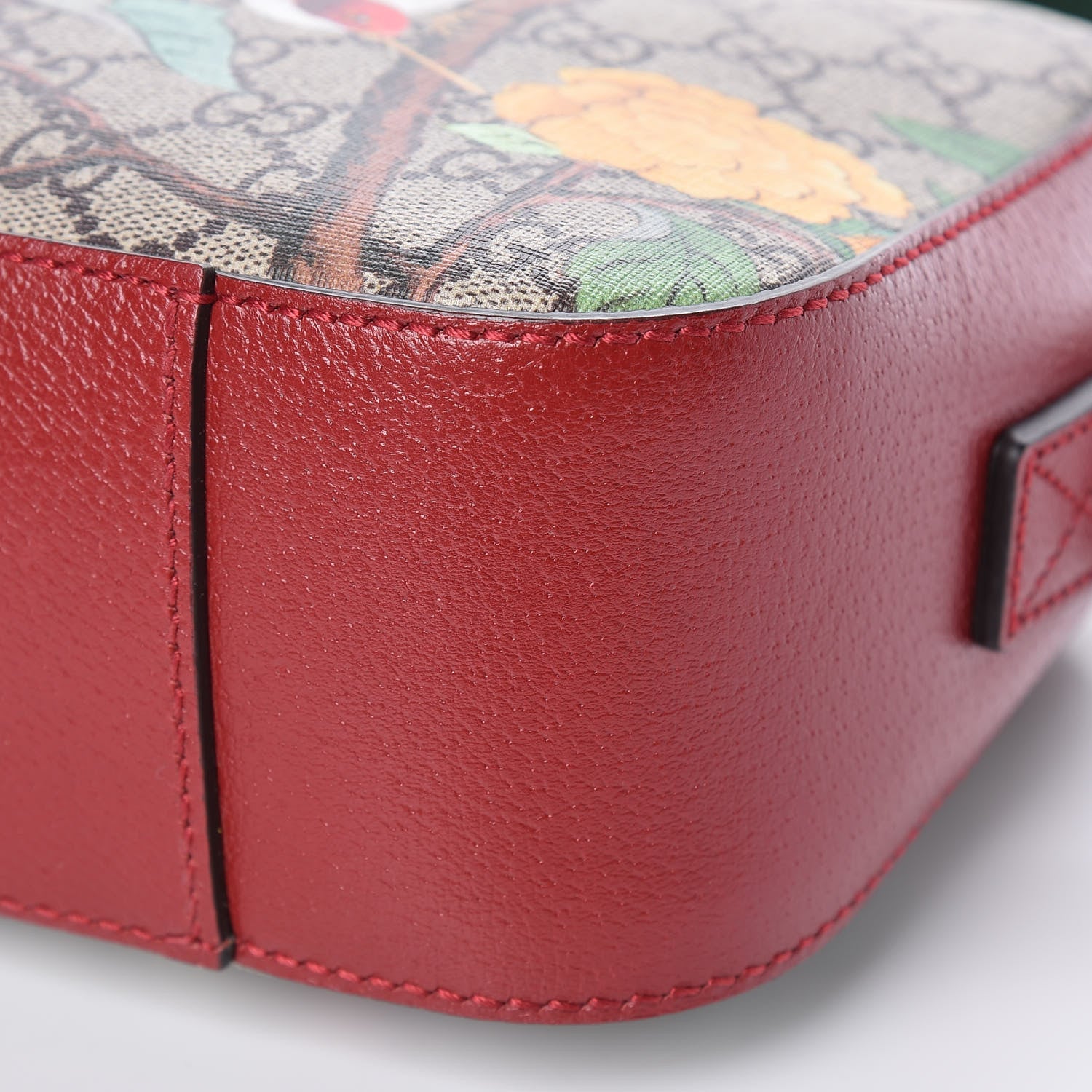 Gucci GG Supreme Monogram Tian Web Camera Bag Beige Multicolor Red 10 of 10