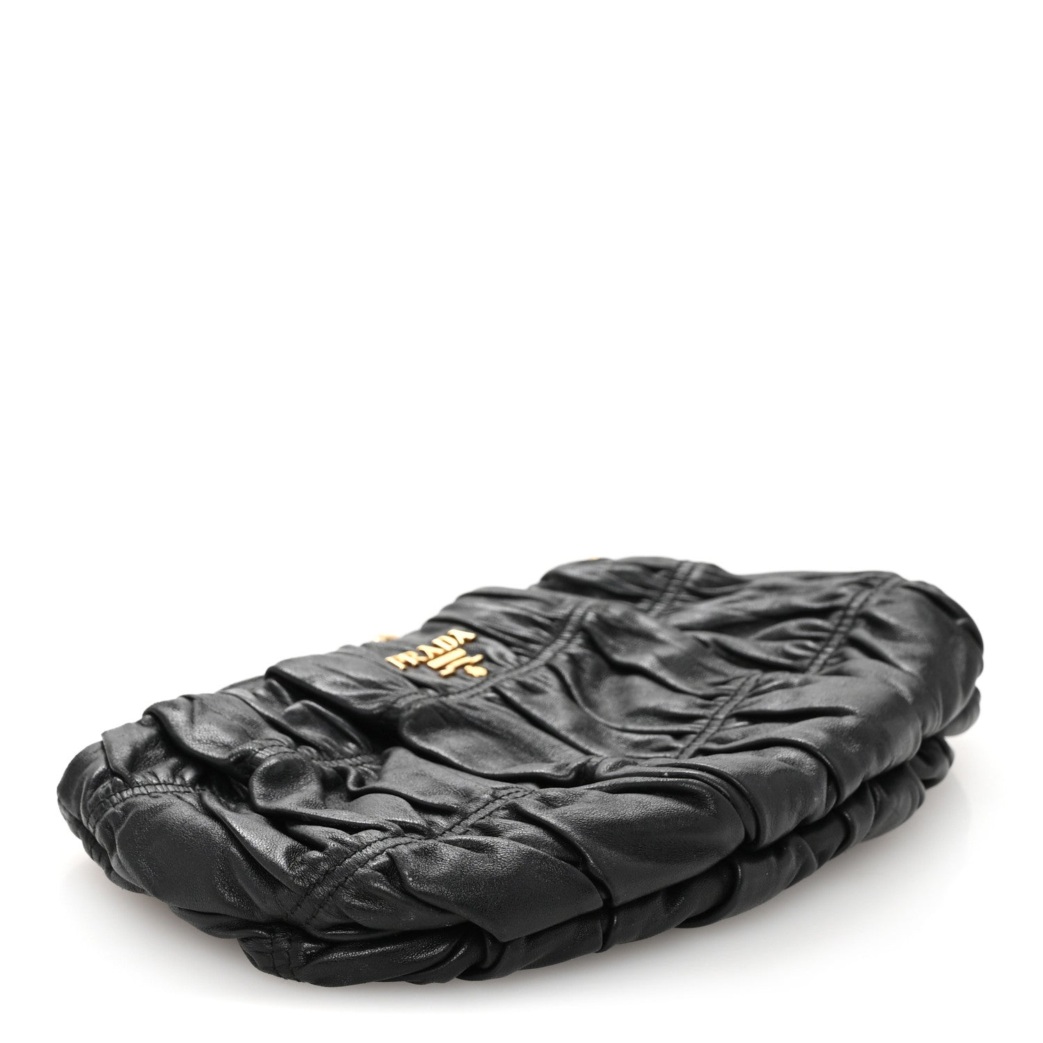 Prada Nappa Gaufre Wristlet Clutch Black 4 of 14