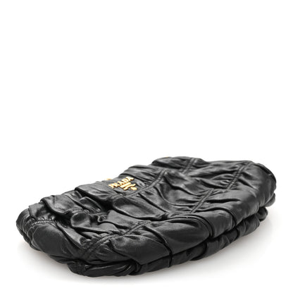 Prada Nappa Gaufre Wristlet Clutch Black 4 of 14