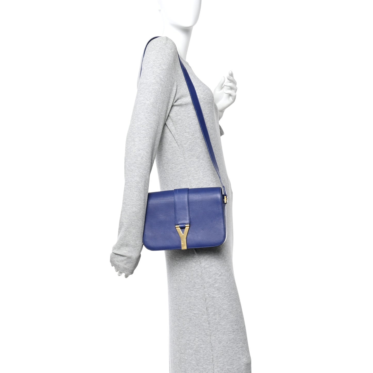 Calfskin Classic Y Satchel Royal Blue