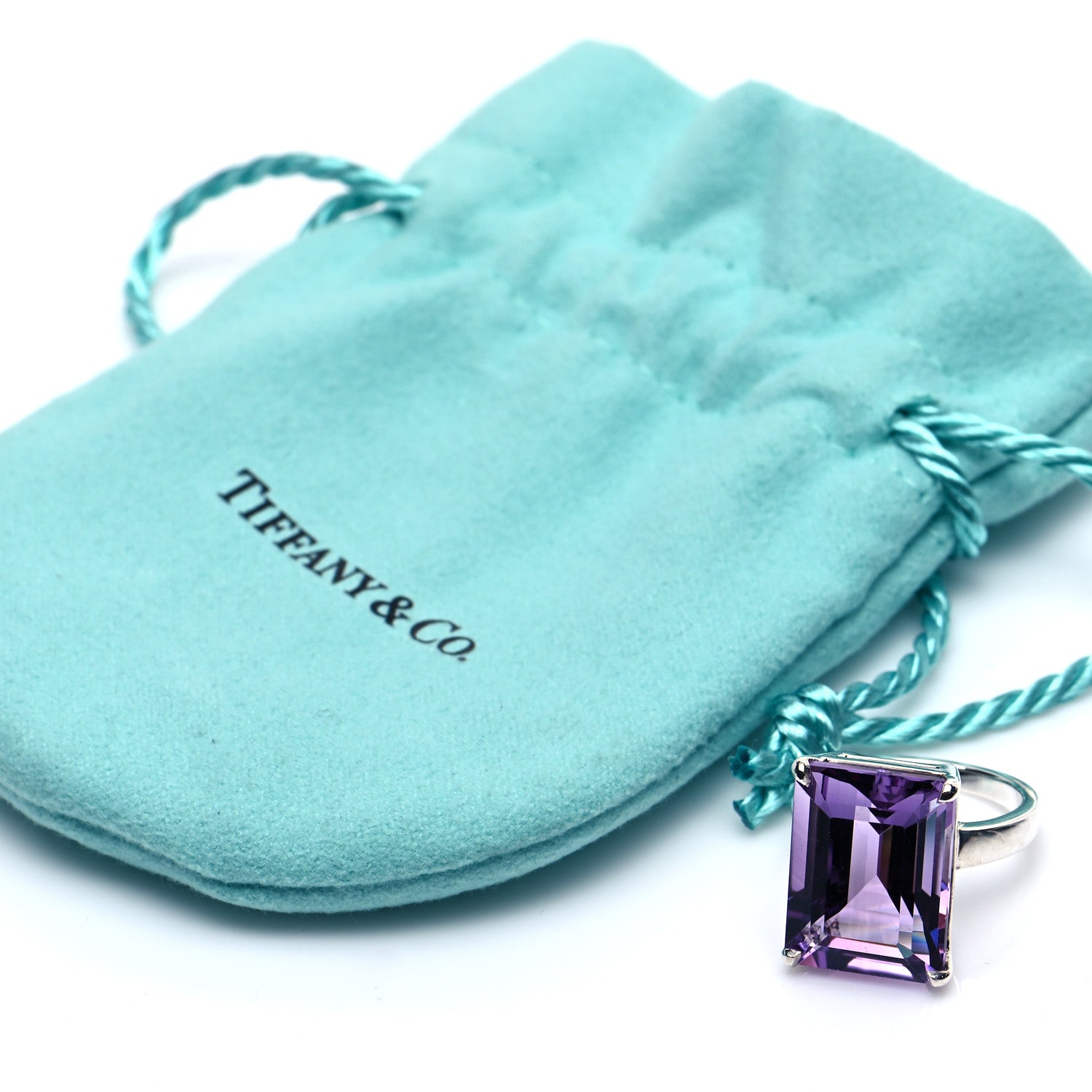 Tiffany Sterling Silver Amethyst Sparklers Cocktail Ring 47 4 6 of 6