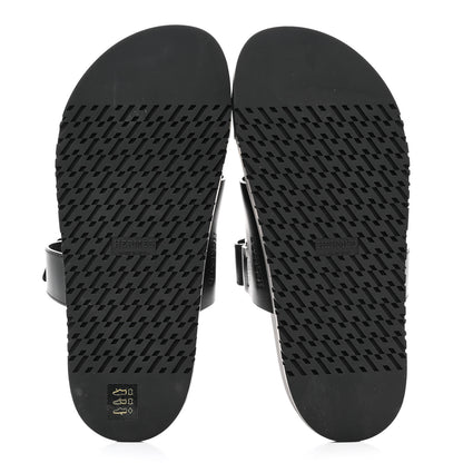 Hermes Calfskin Womens Chypre Sandals 38 Black 5 of 8