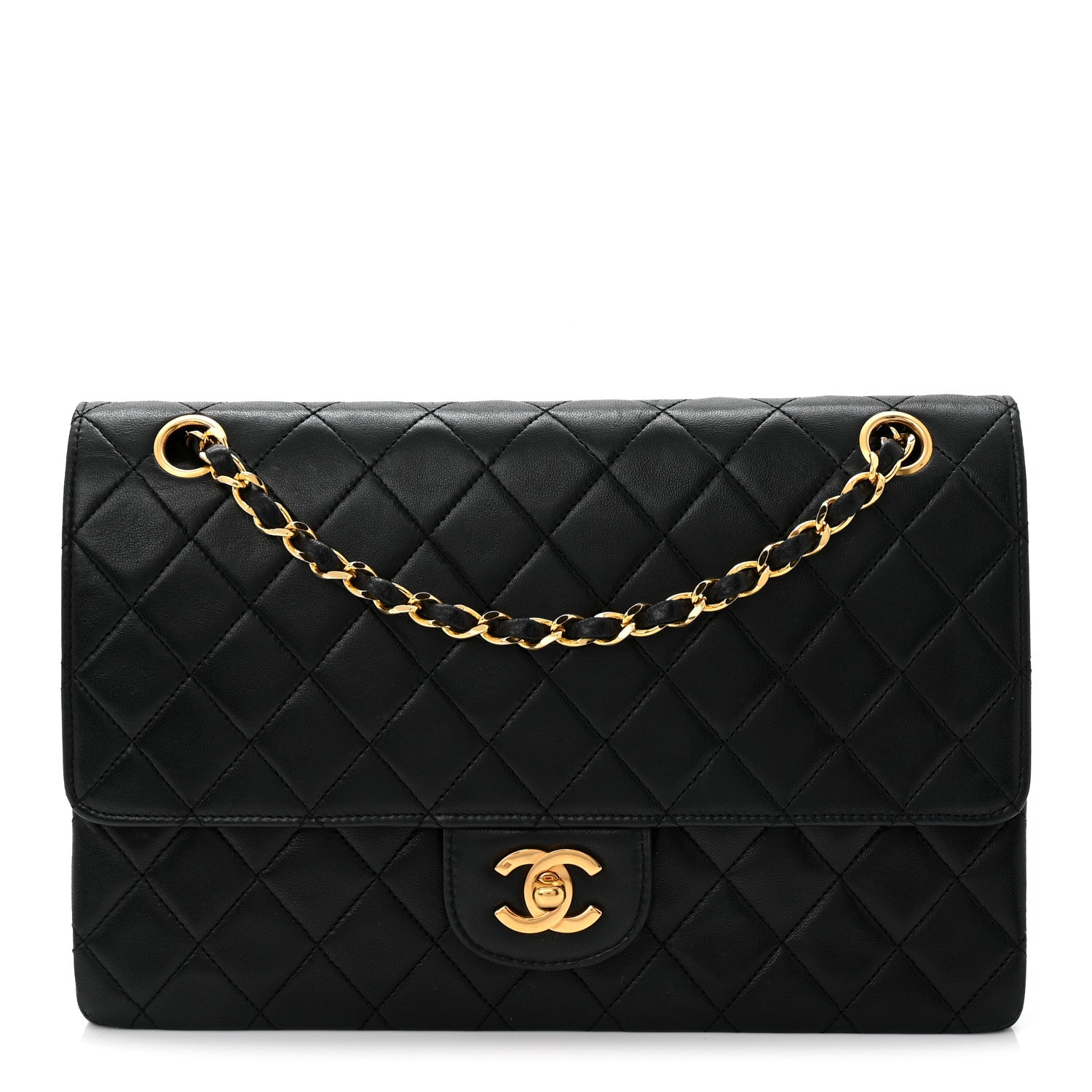 Chanel Lambskin Quilted Medium Double Flap Black 1 of 10