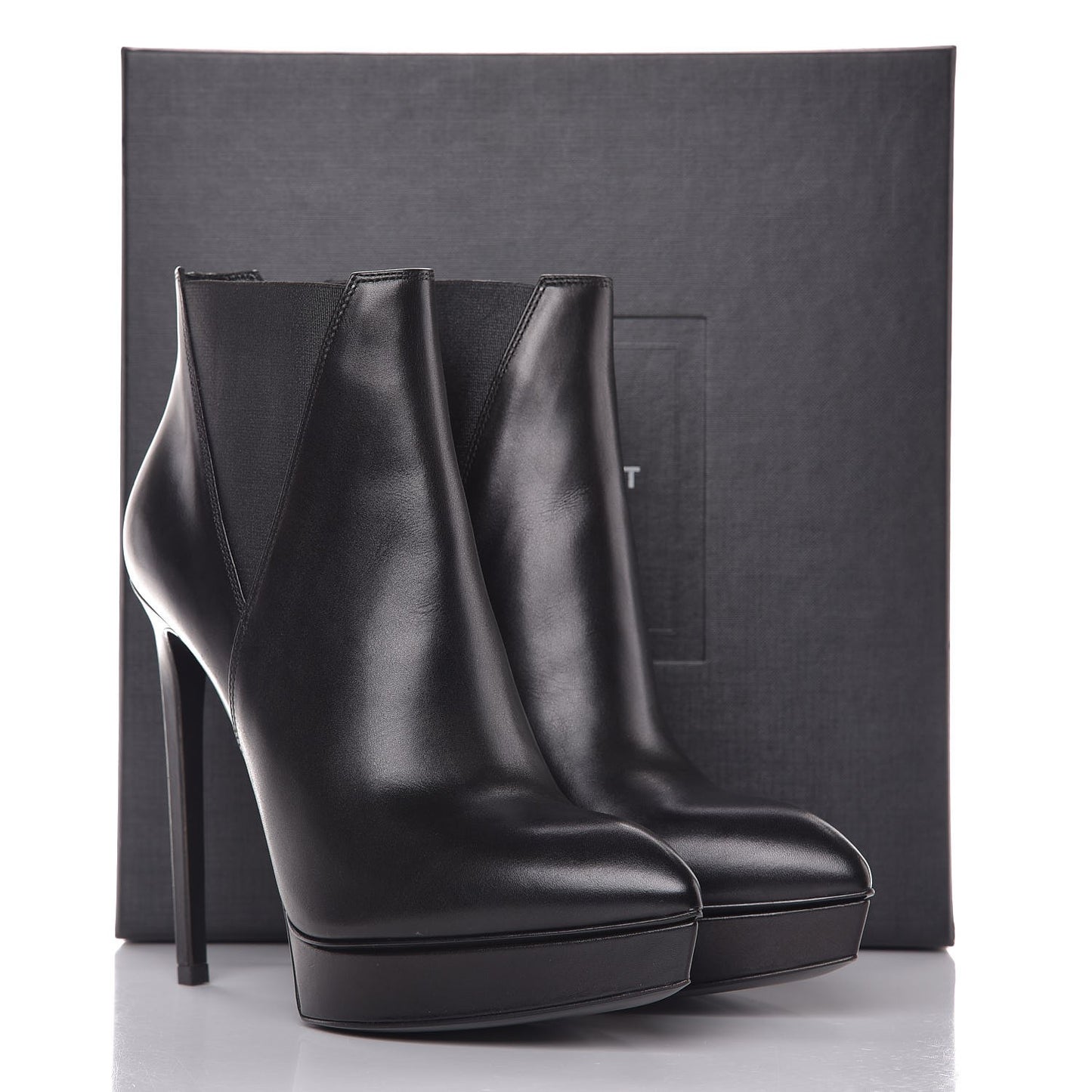 Calfskin Janis 105 Ankle Boots 39.5 Black