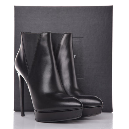 Saint Laurent Calfskin Janis 105 Ankle Boots 39.5 Black 9 of 9