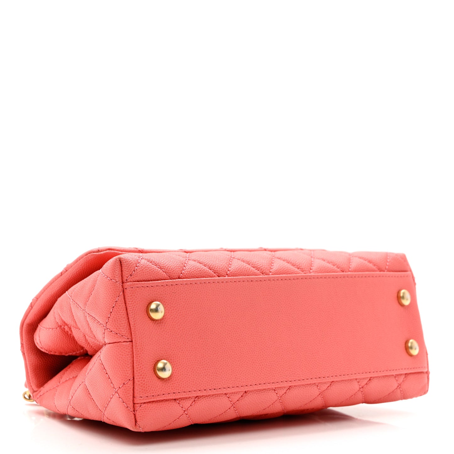 Caviar Lizard Embossed Quilted Mini Coco Handle Flap Pink