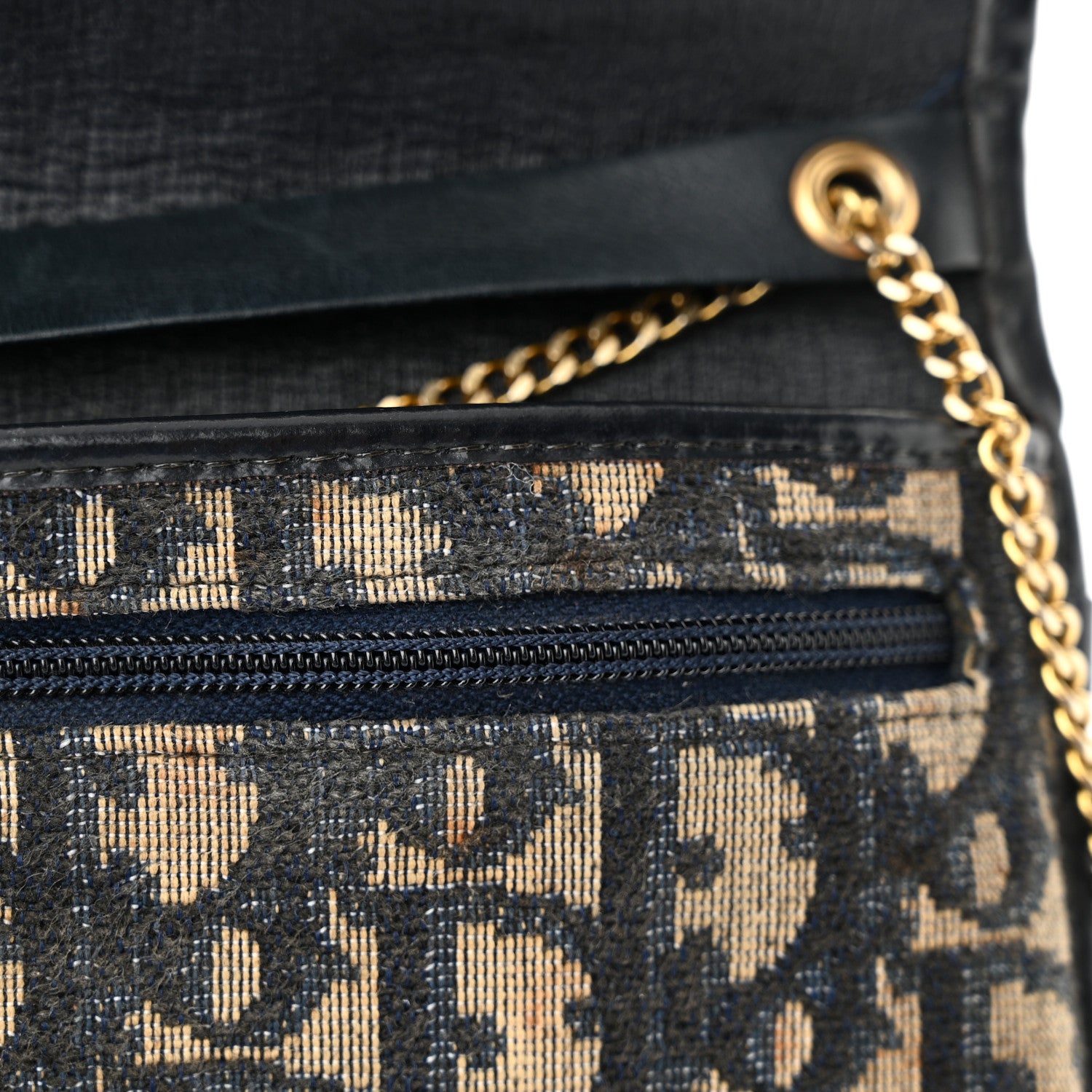 Christian Dior CHRISTIAN DIOR Monogram Chain Flap Blue 12 of 13