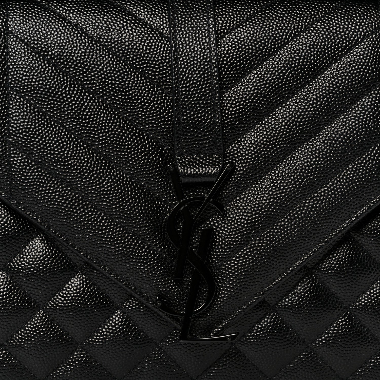 Saint Laurent Grain De Poudre Textured Mixed Matelasse Triquilt Medium Monogram Monochrome Satchel Black 9 of 11