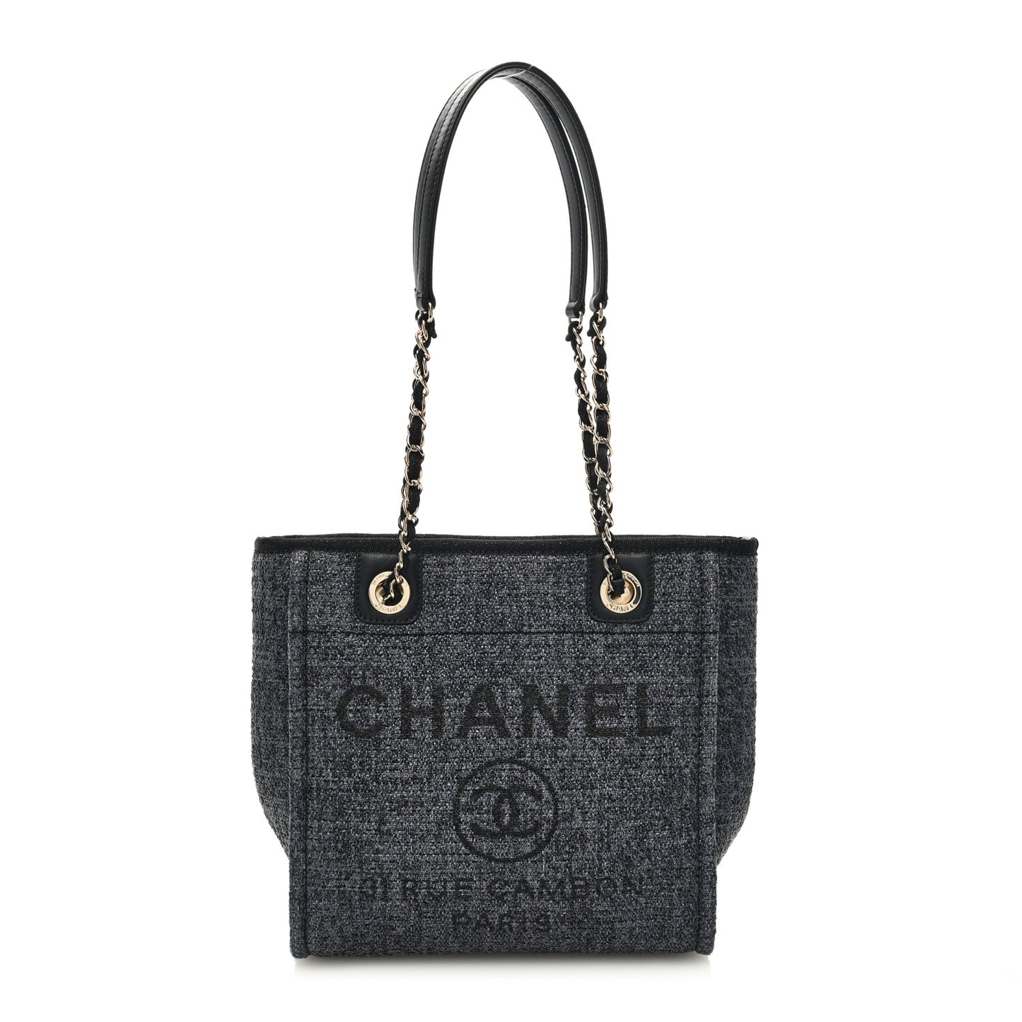 Lurex Boucle Mini Deauville Tote Blue