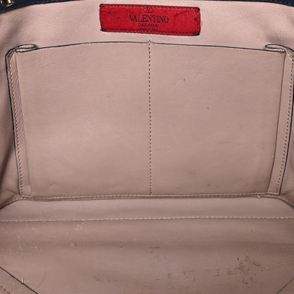 Valentino Garavani Nappa Medium Rockstud Soft Tote Marine 23 of 42