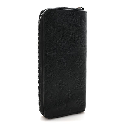 Louis Vuitton Calfskin Monogram Shadow Vertical Zippy Wallet Black 3 of 8