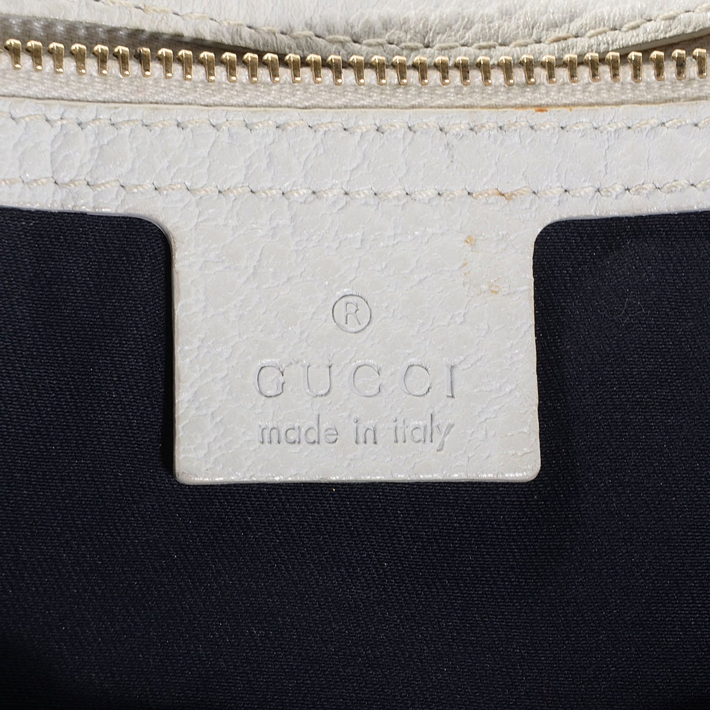 Pebbled Calfskin Web Blondie Flap White