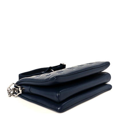 Louis Vuitton Lambskin Embossed Monogram Coussin PM Navy 4 of 12