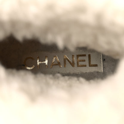 Chanel Lambskin Shearling Short Boots 36 Black 9 of 10