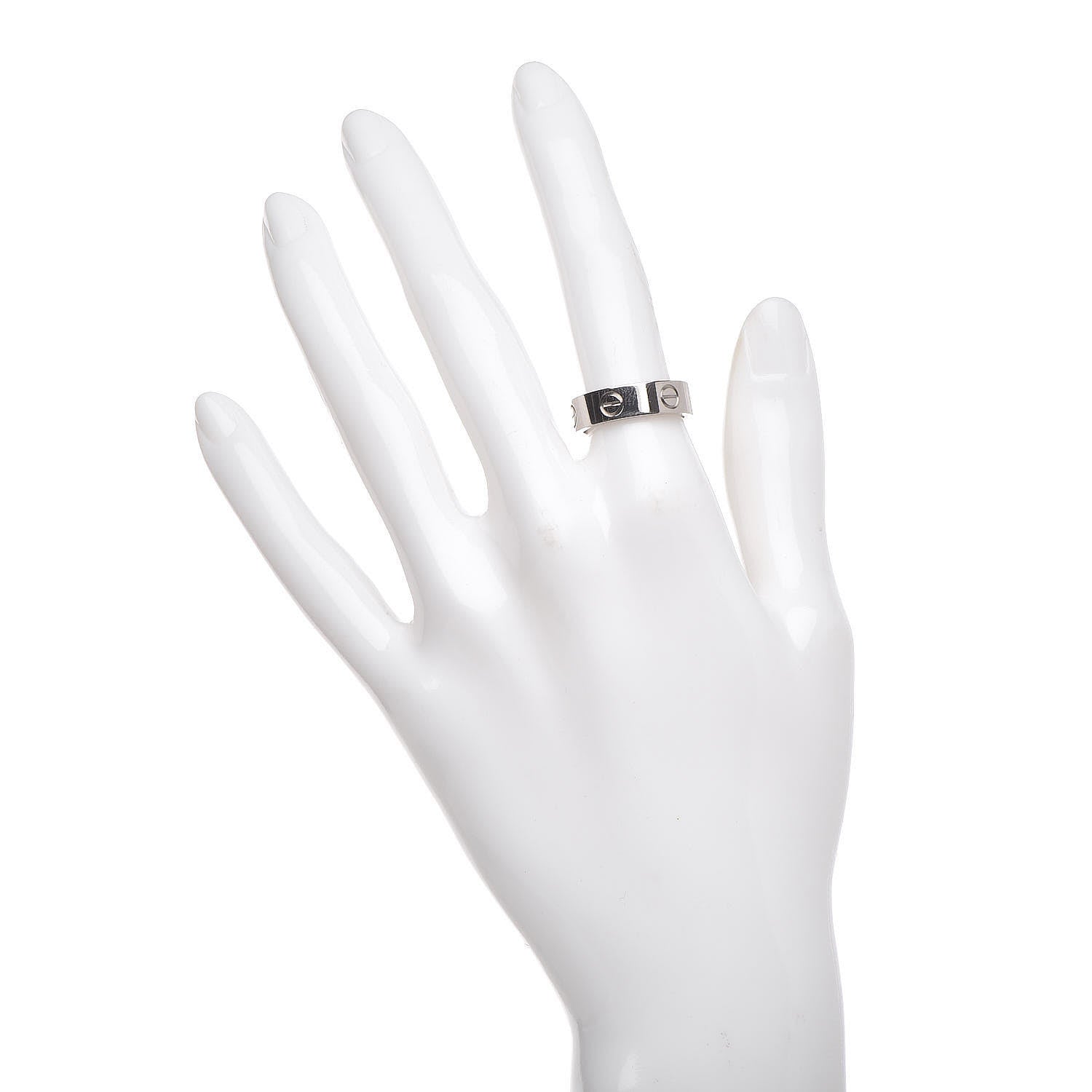Cartier 18K White Gold 5.5mm LOVE Ring 52 6 2 of 5