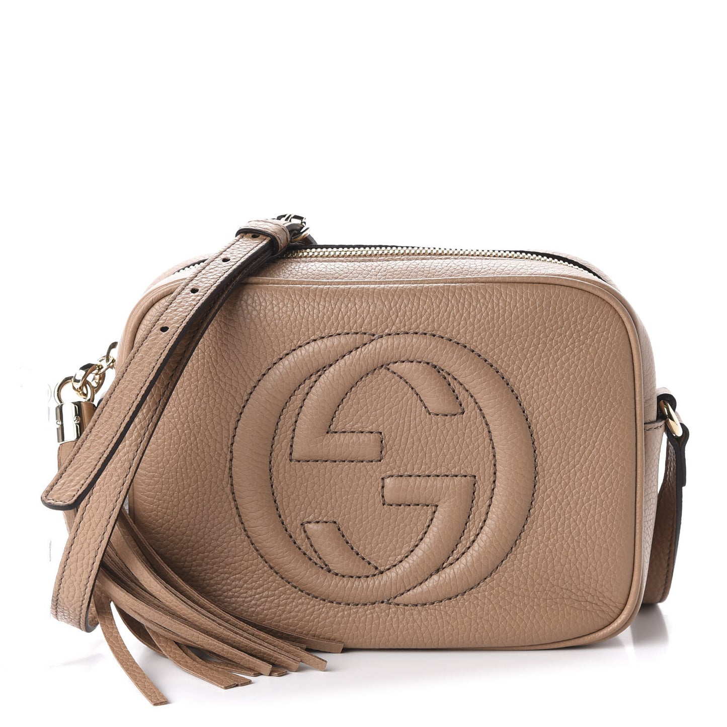 Pebbled Calfskin Small Soho Disco Bag Rose Beige
