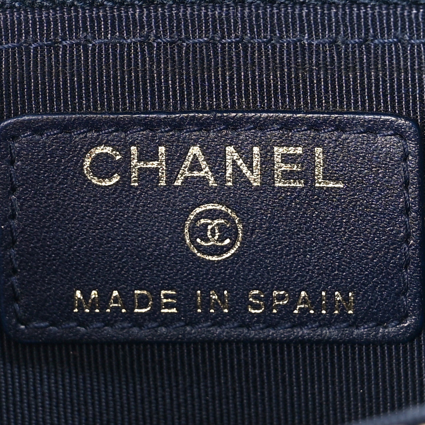 Caviar Quilted Zip Around Coin Purse Navy