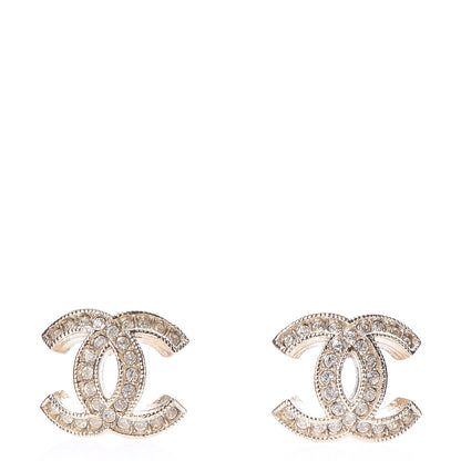 Chanel Crystal CC Earrings Gold 1 of 6
