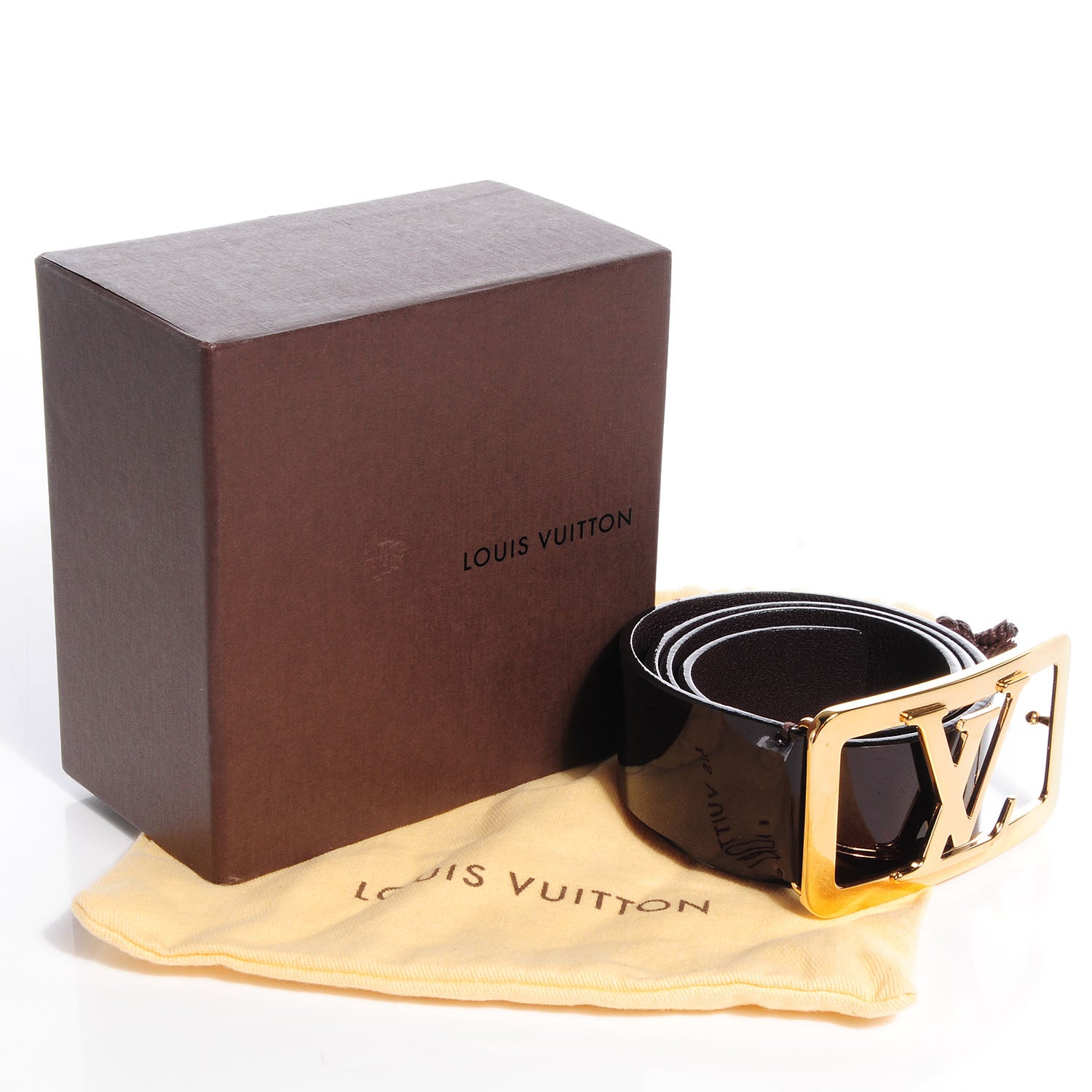 Louis Vuitton Patent LV Frame Belt 85 34 Amarante 7 of 7