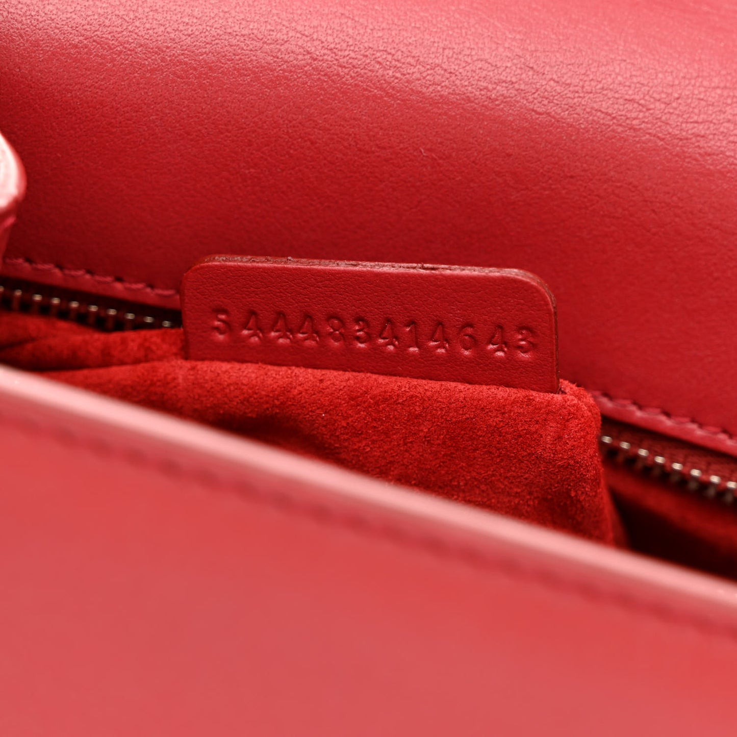 Calfskin Crystal Chain Flower Satchel Red