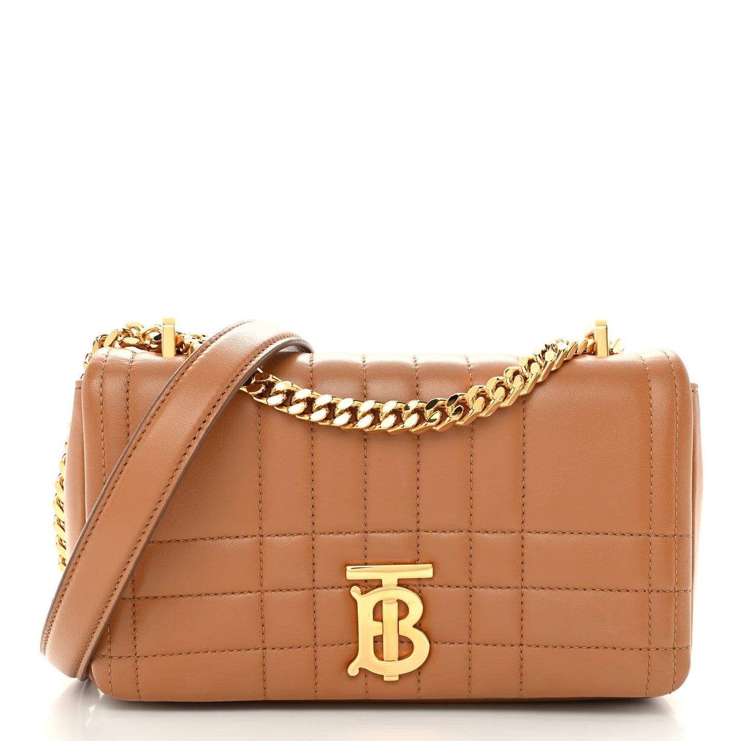 Lambskin Quilted Small Lola Bag Maple Brown