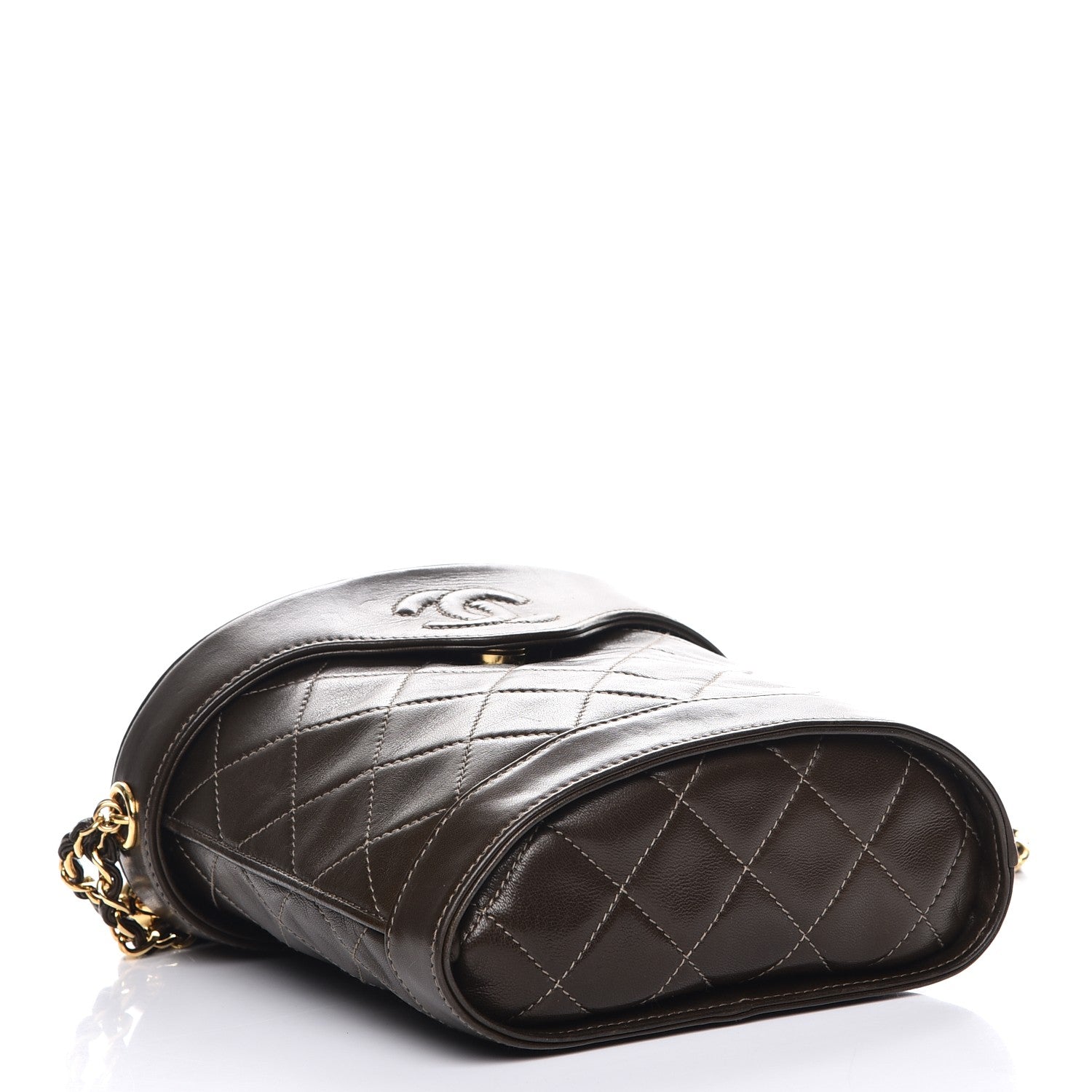 Chanel Lambskin Quilted Tassel Shoulder Bag Dark Brown 4 of 8