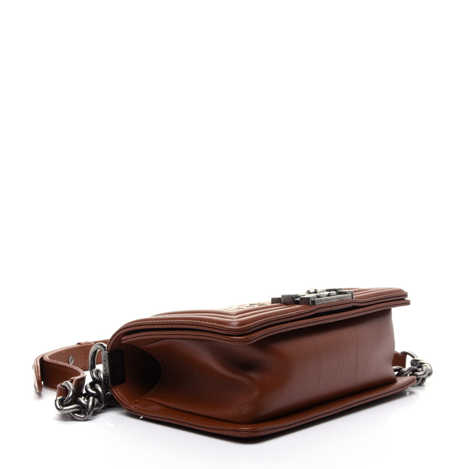 Chanel Calfskin Embossed Small Cordoba Boy Flap Brown 4 of 15
