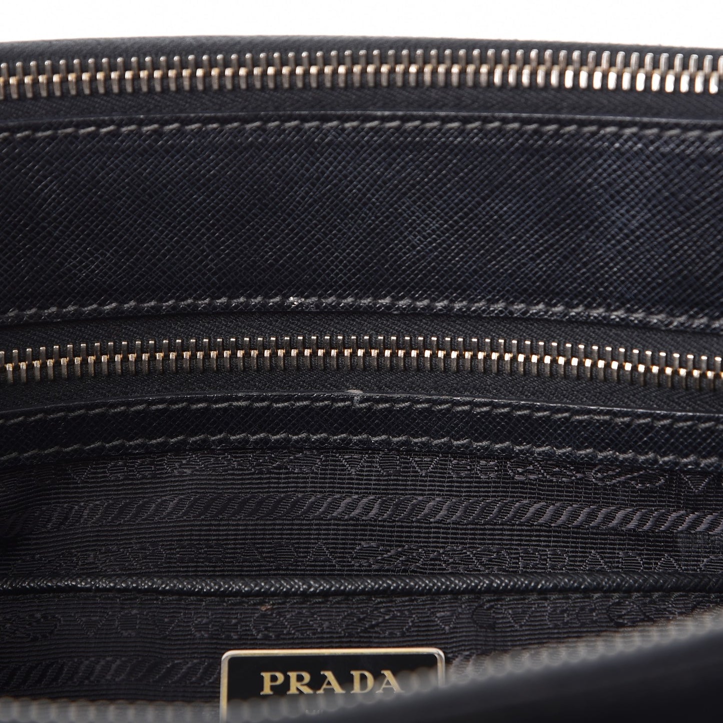 Saffiano Medium Galleria Double Zip Tote Black