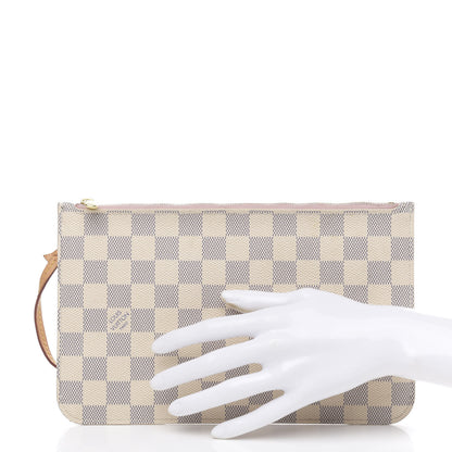 Louis Vuitton Damier Azur Neverfull MM GM Pochette Rose Ballerine 2 of 15
