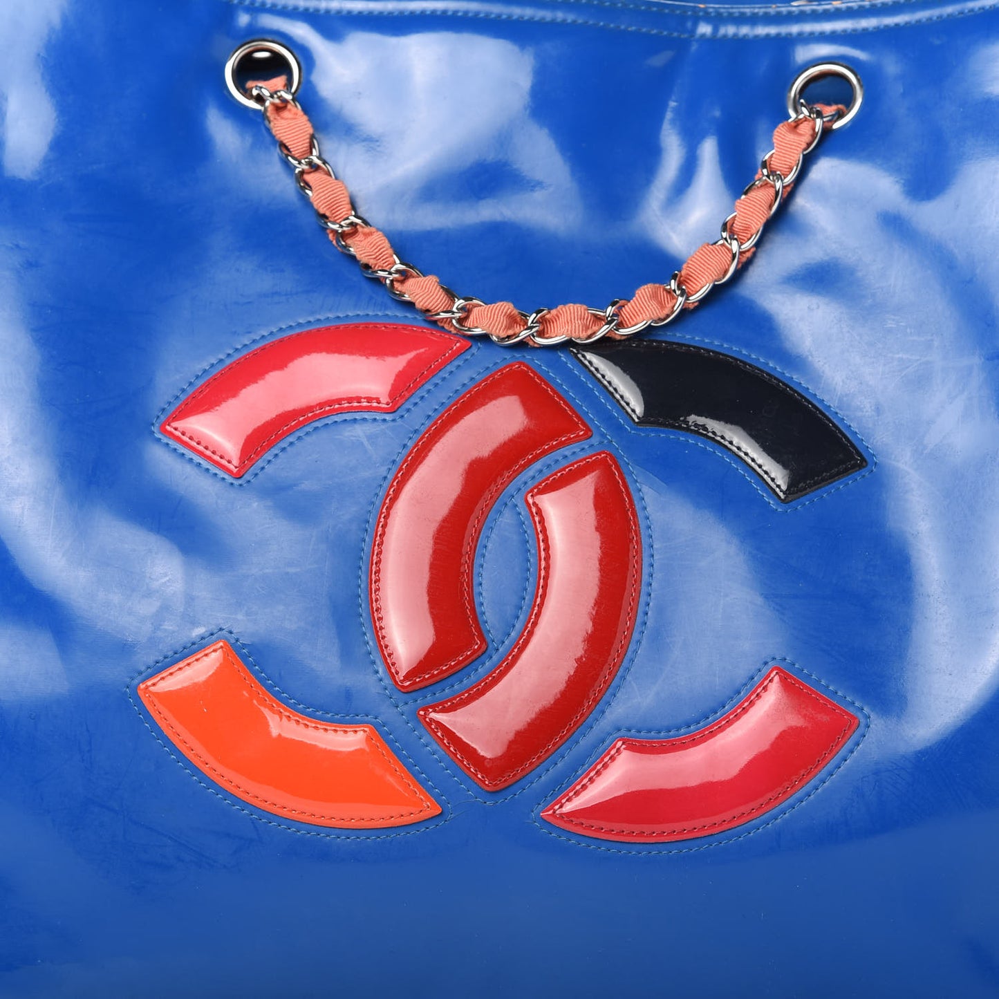 Vinyl Lipstick Tote Blue