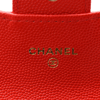 Chanel Caviar Quilted Flap Card Holder Wallet Red 6 of 10