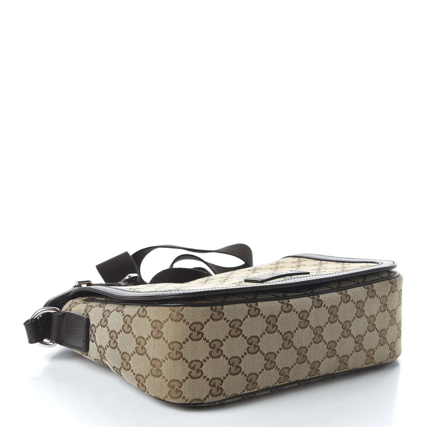 Monogram Flap Messenger Bag Beige Dark Brown