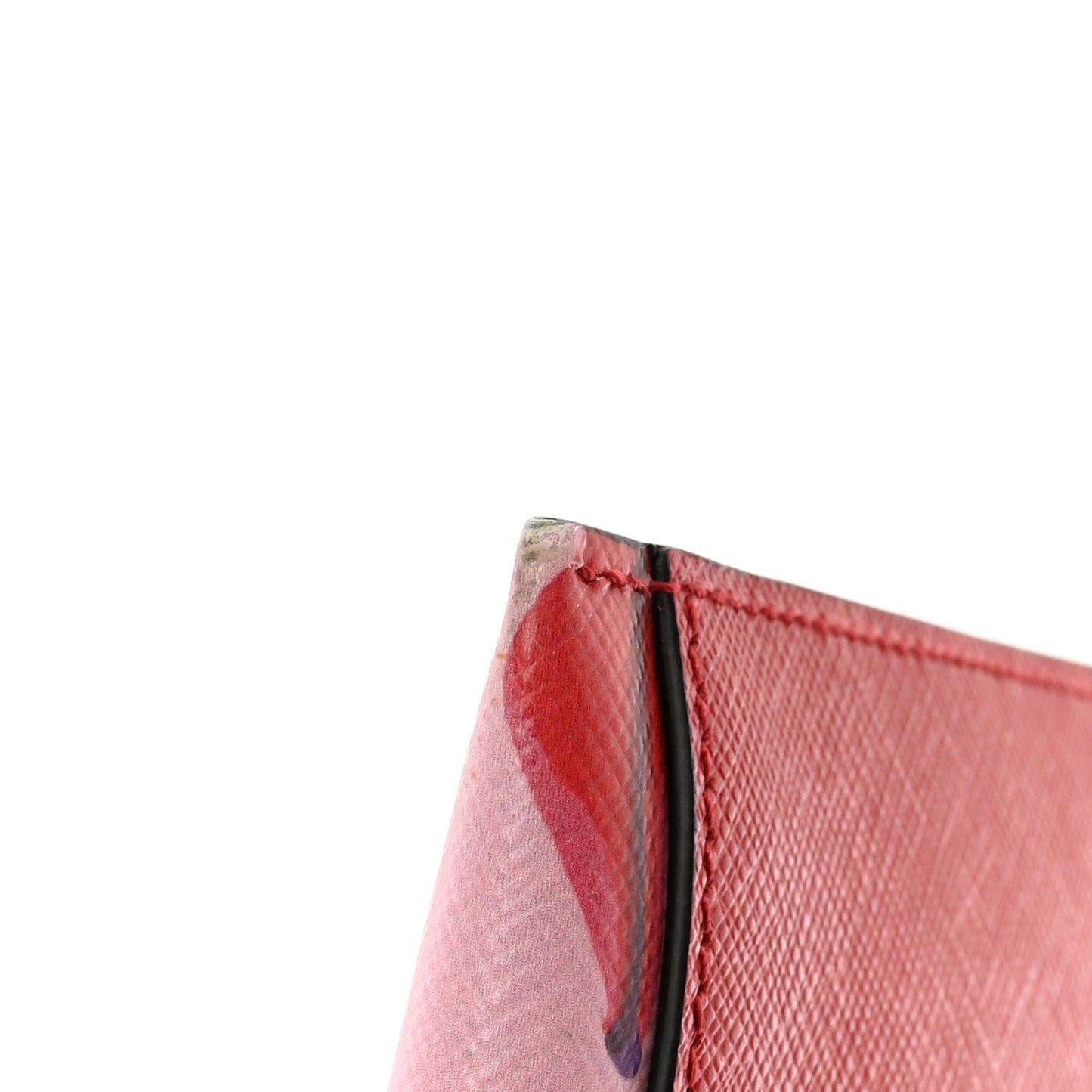 Saffiano Butterfly Print Clutch Rosso Multicolor