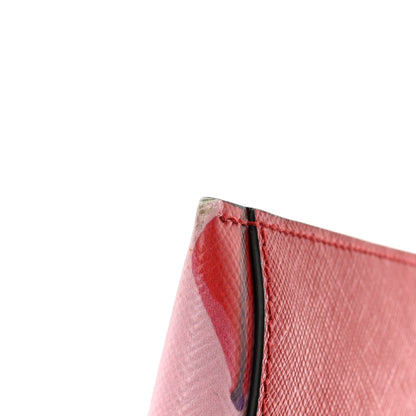 Prada Saffiano Butterfly Print Clutch Rosso Multicolor 10 of 10