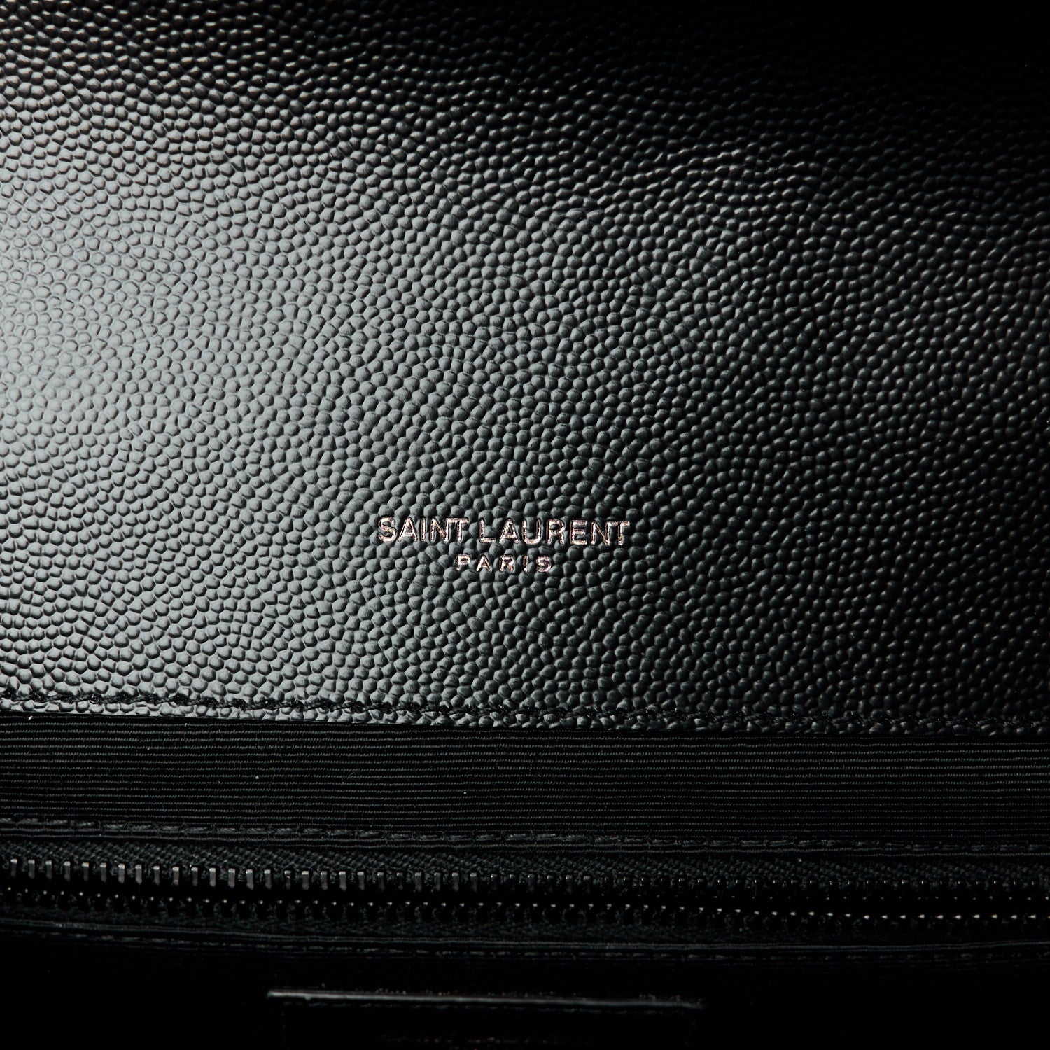 Saint Laurent Grain De Poudre Textured Mixed Matelasse Large Triquilt Monogram Monochrome Satchel Black 6 of 11