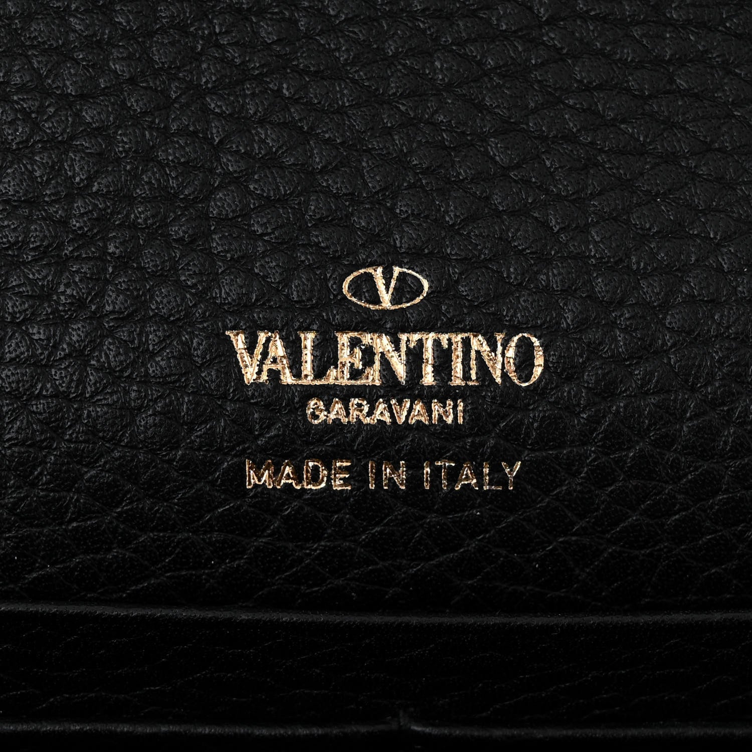 Valentino Garavani Pebbled Calfskin Rockstud Envelope Wallet on Chain Black 7 of 11