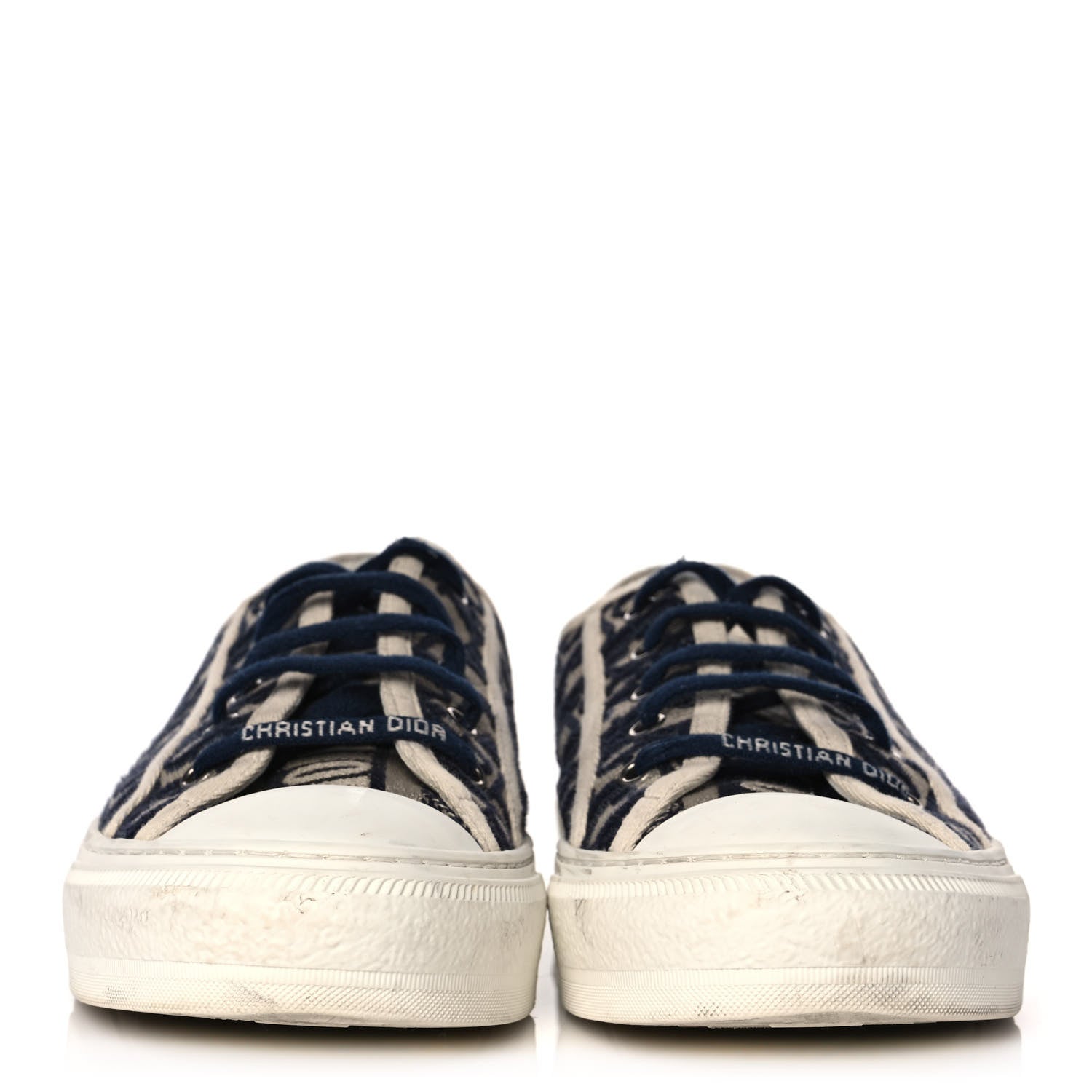 Christian Dior Canvas Oblique Walk'N'Dior Low Top Sneakers 39 Deep Blue 2 of 9