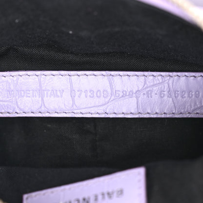 Balenciaga Extra Supple Calfskin Crocodile Embossed Le Cagole Shoulder Bag XS Lilac 8 of 11