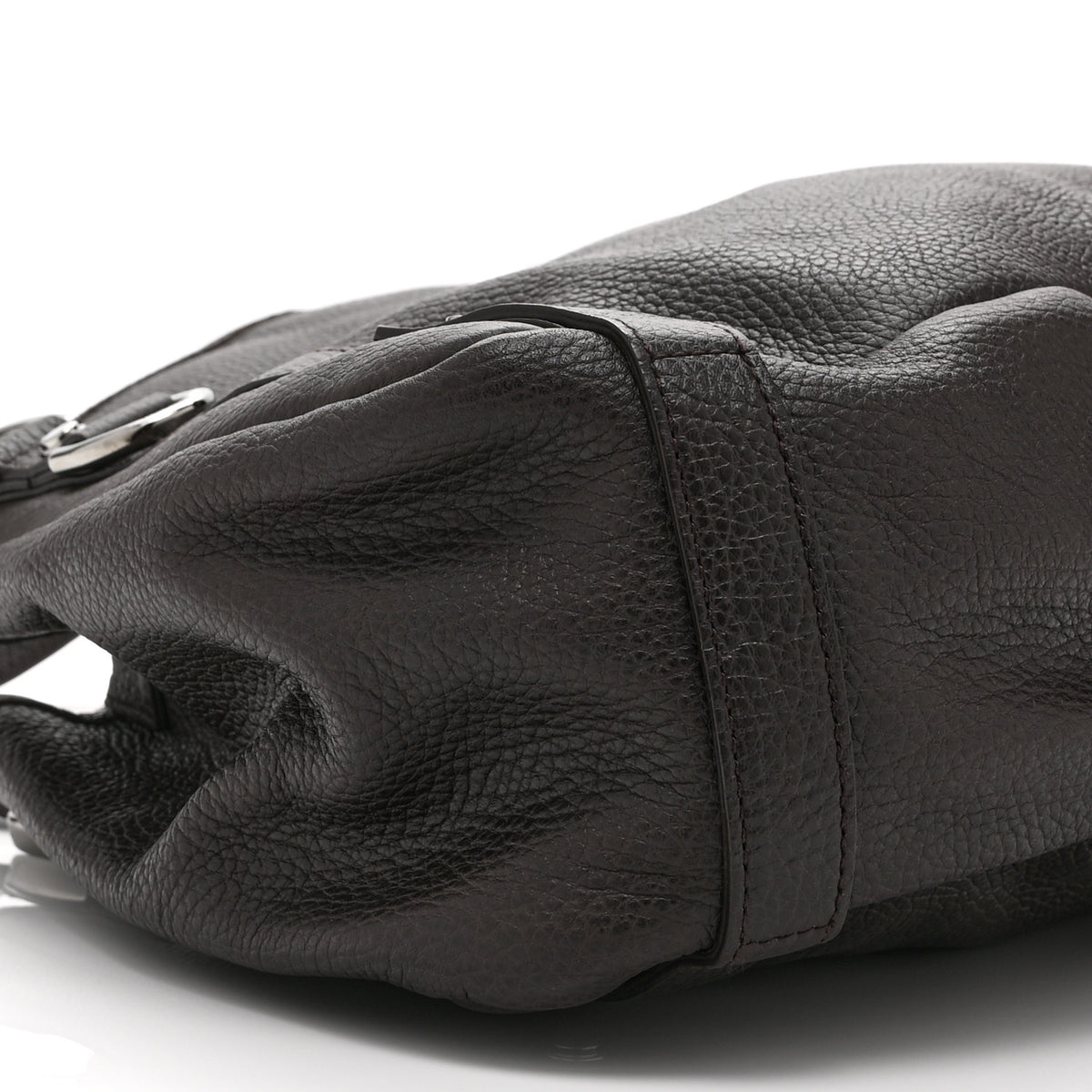 Calfskin Medium Abbey Shoulder Bag Dark Brown