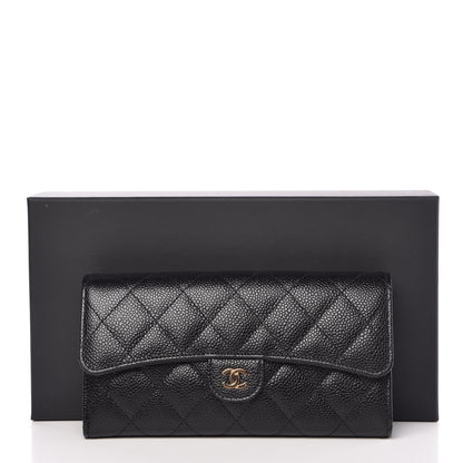 Chanel Caviar Quilted Large Gusset Flap Wallet Black 9 of 9