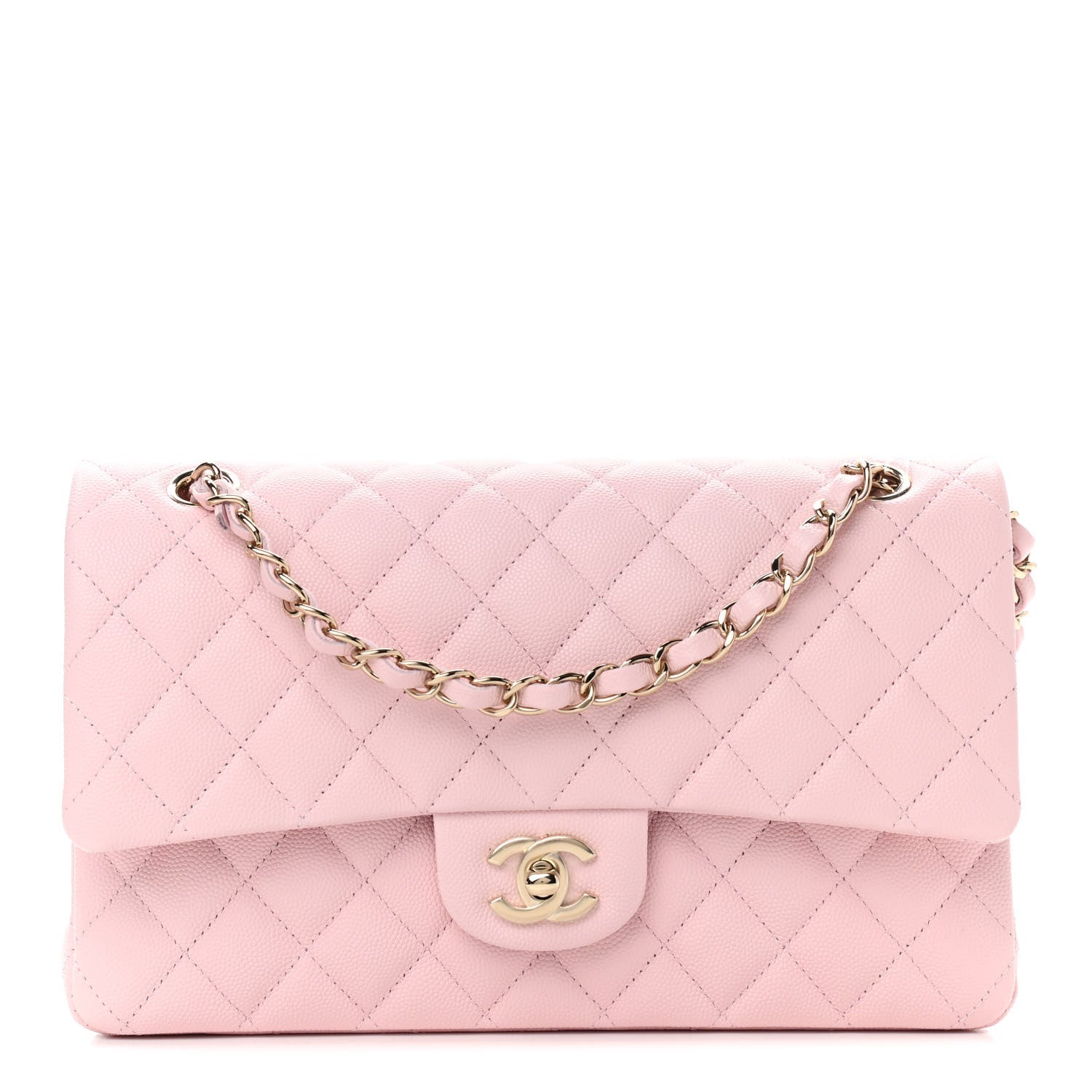 Chanel Caviar Quilted Medium Double Flap Light Pink 1 of 10