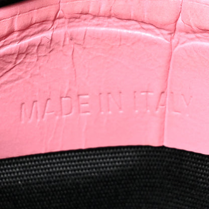 Balenciaga Extra Supple Calfskin Crocodile Embossed Le Cagole Mini Purse With Chain Sweet Pink 7 of 10
