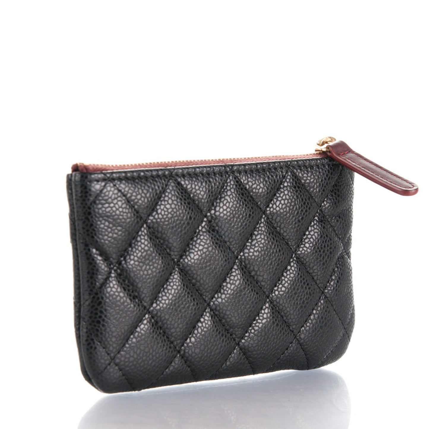 Caviar Quilted Small Cosmetic Case Black