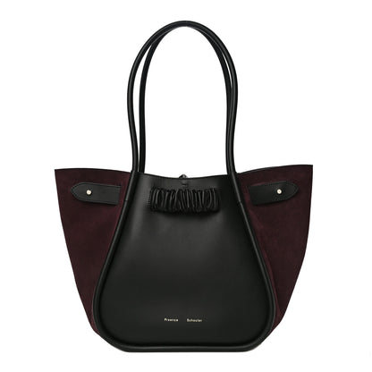 Proenza Schouler Calfskin Ruched Tote Black Chocolate Plum 1 of 10