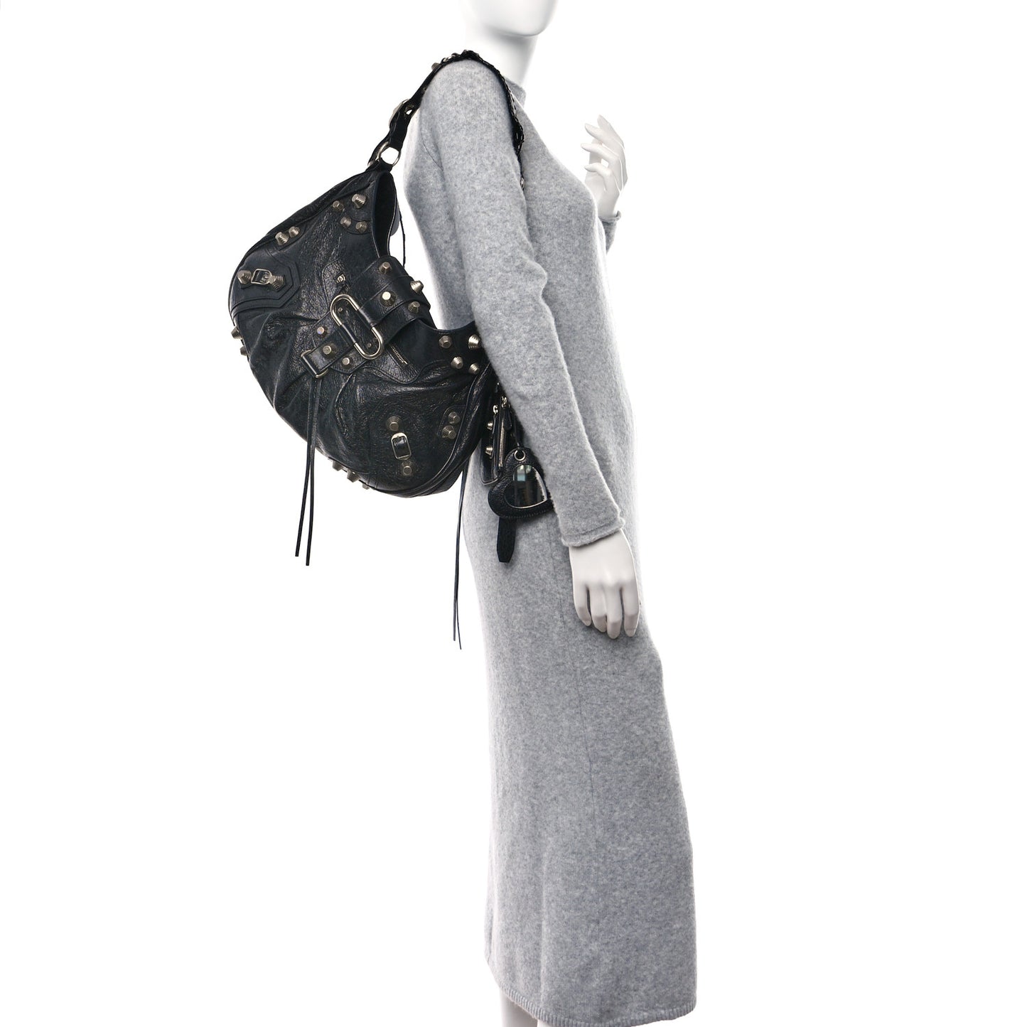 Agneau Arena Large Le Cagole Shoulder Bag Black