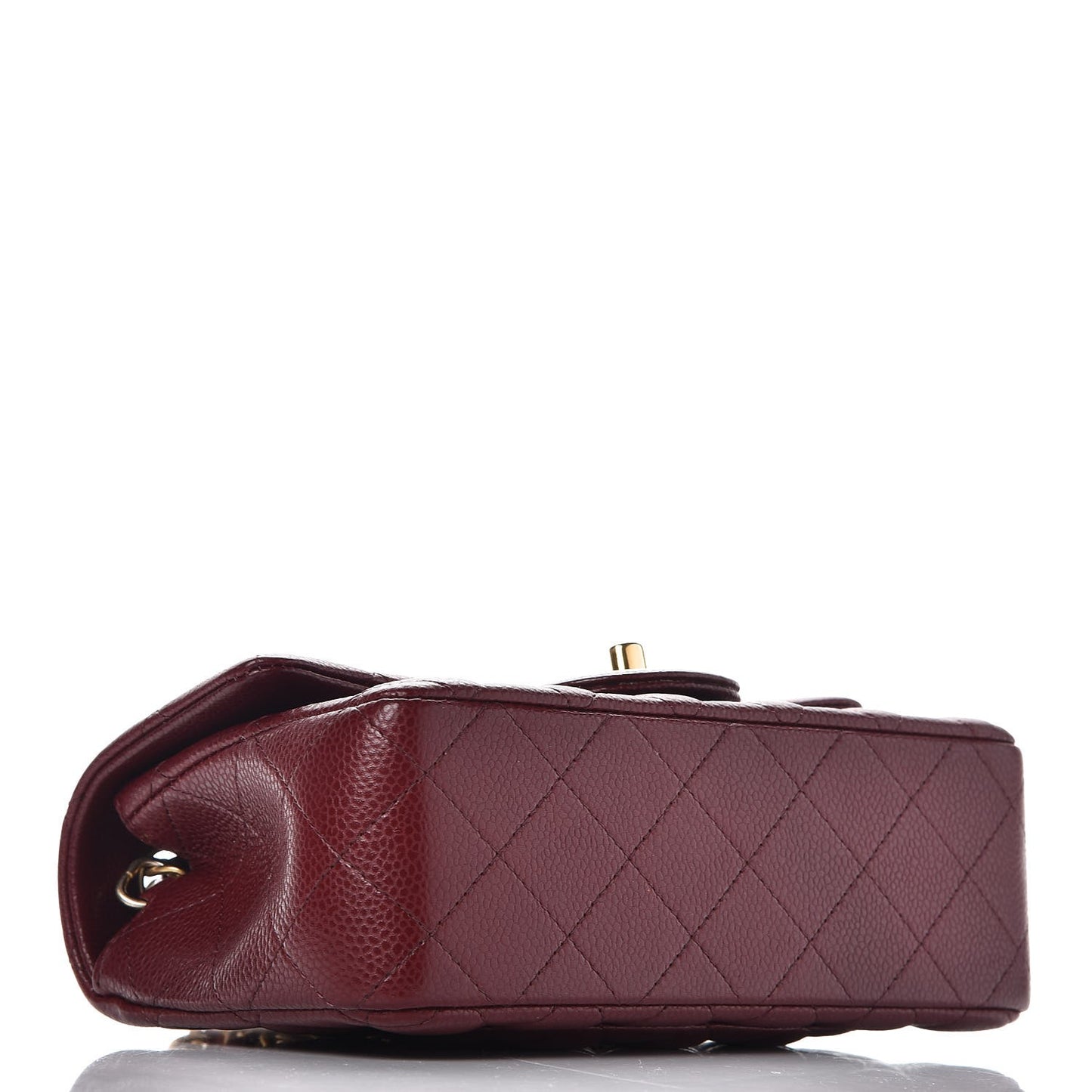 Caviar Quilted Mini Rectangular Flap Burgundy