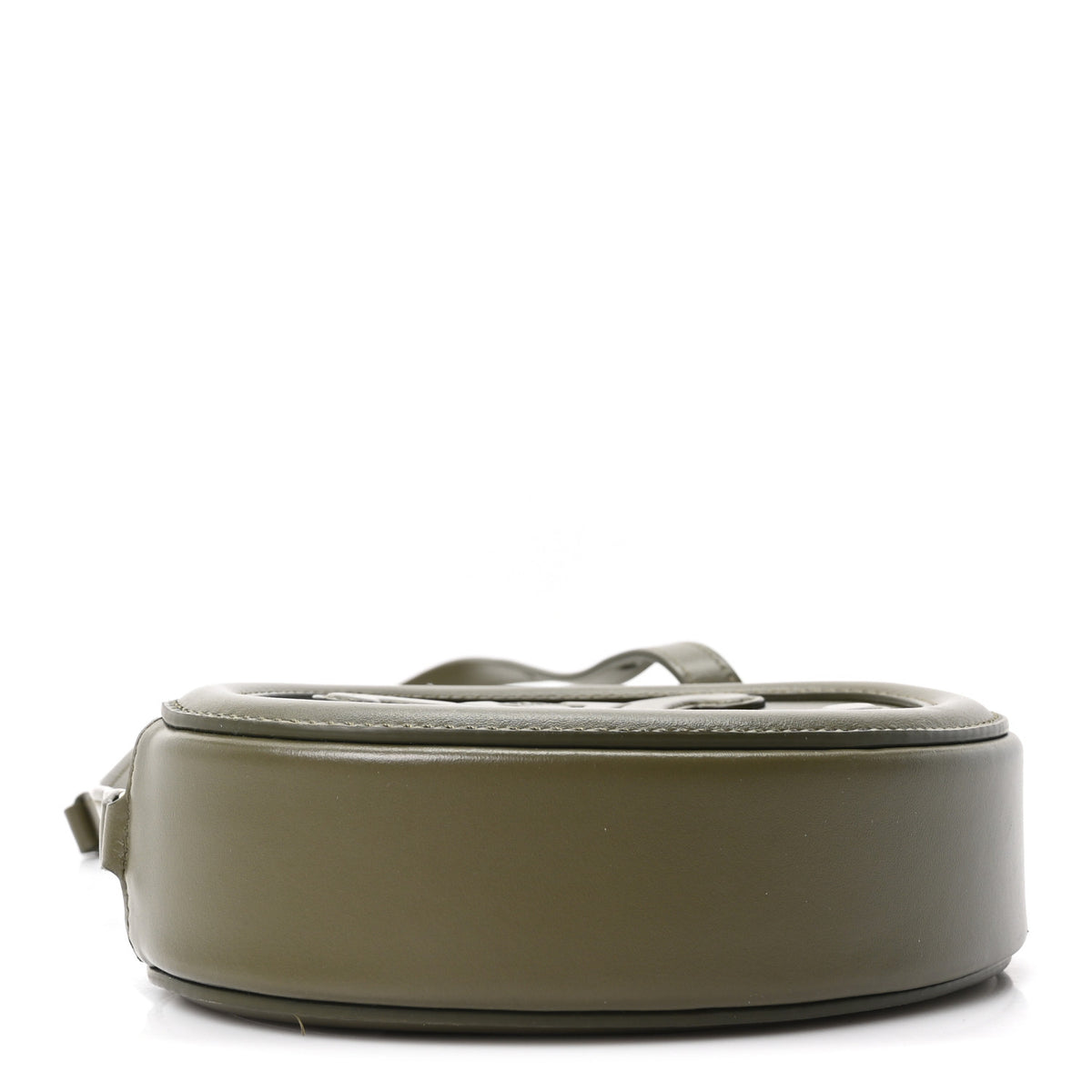Celine Smooth Calfskin Cuir Small Triomphe Oval Crossbody Purse Dark Khaki 3 of 8