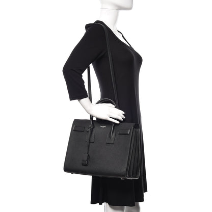 Saint Laurent Grained Calfskin Small Sac De Jour Black 2 of 11