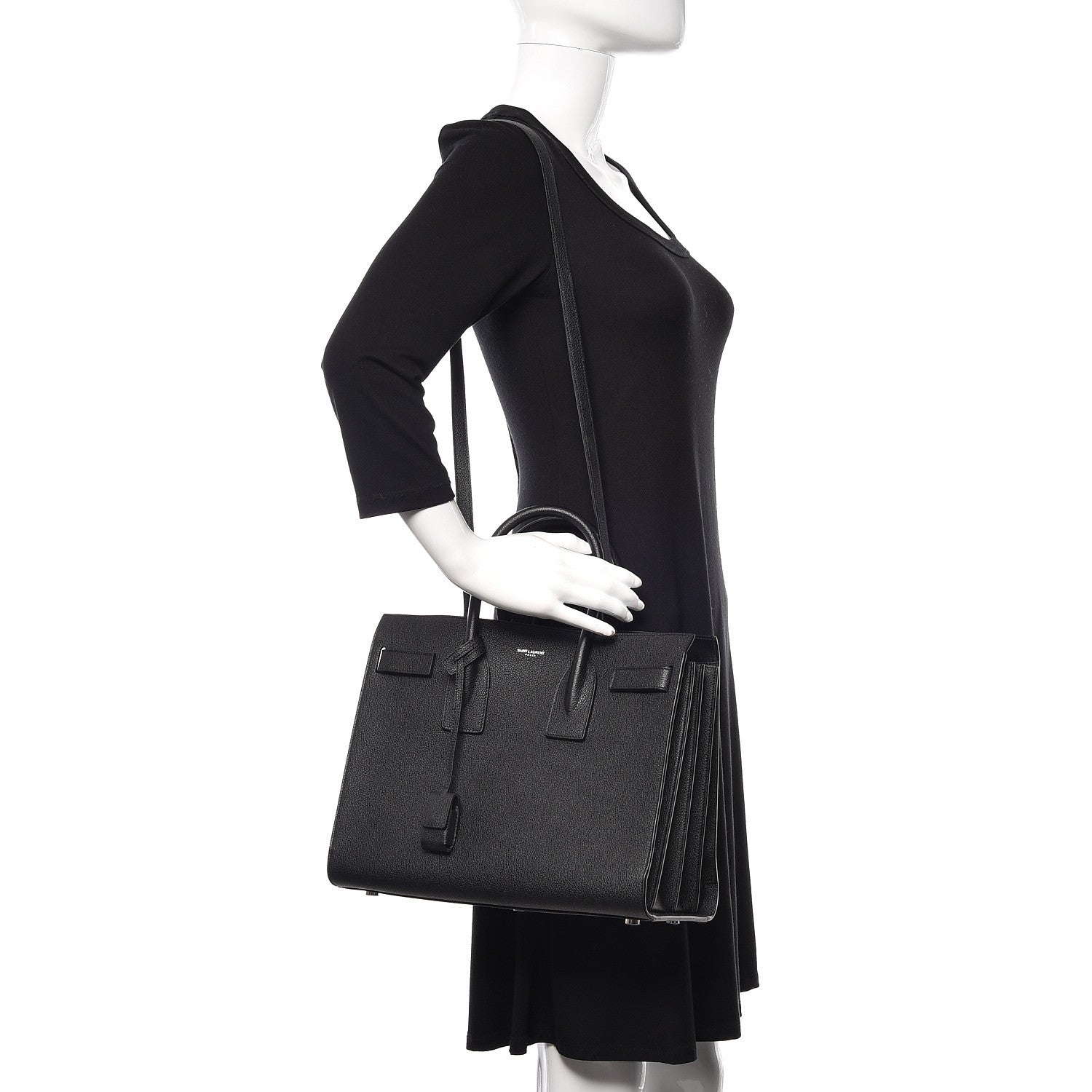 Saint Laurent Grained Calfskin Small Sac De Jour Black 2 of 13