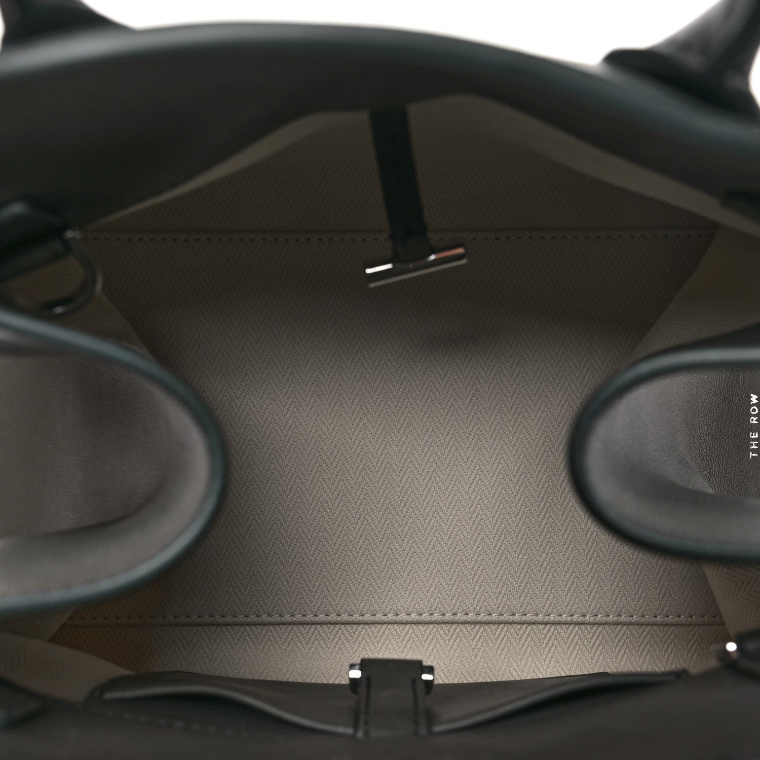 The Row Polished Saddle Calfskin Soft Margaux 10 Bag Koala Grey 5 of 9